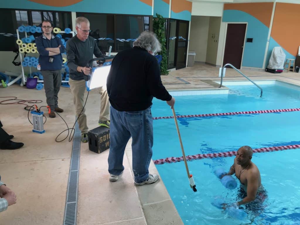 filming in a pool with a go pro camera
