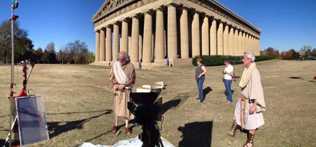 Greek Parthenon Style Video Production Shoot