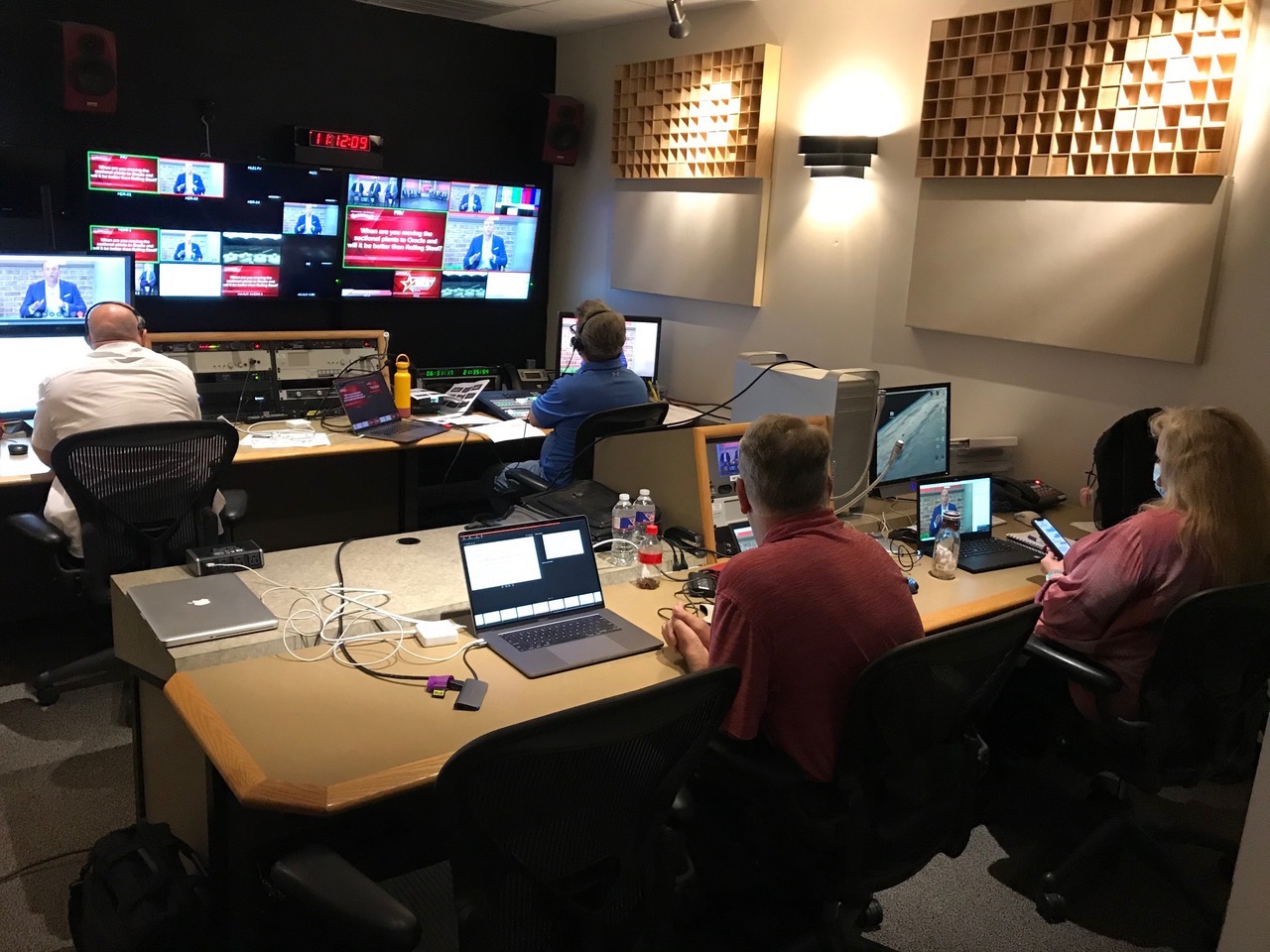 Control Room at CRM Studios durning Overhead Door Virtual Convference