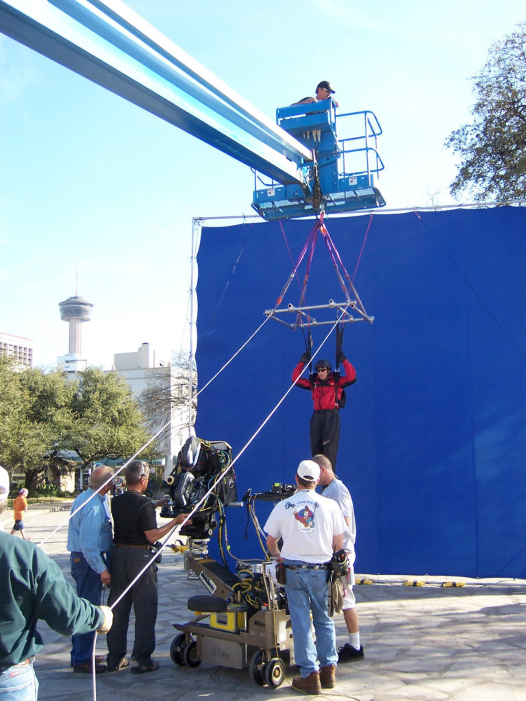 Dallas video production company films on blue screen